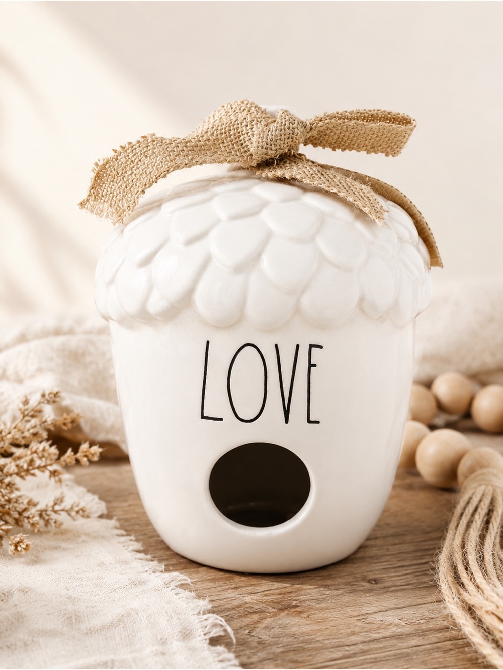 Rae Dunn Birdhouse “Love” Garden Acorn LL Farmhouse ‎Outdoor Decor